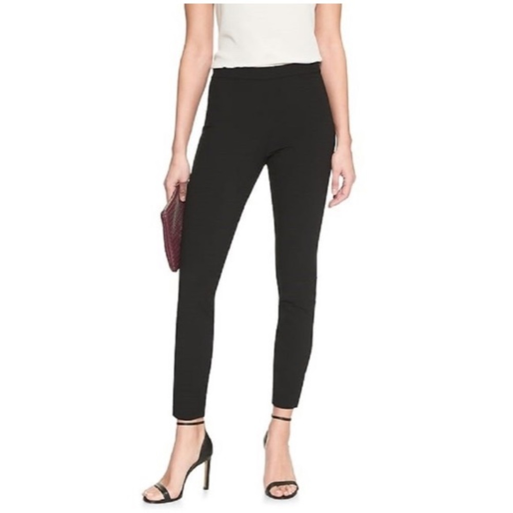 🤍 BNWT Banana Republic Devon Black Side Zip Flat Front Pants